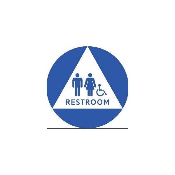 Restroom, 12" W x Circle/Trianlge, Acrylic